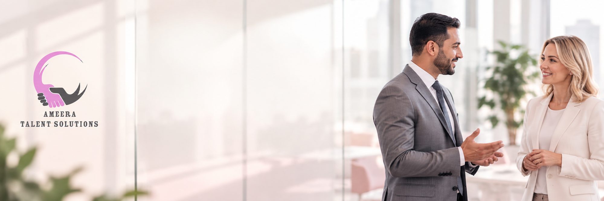 Ameera Talent Solutions consultant in conversation with a senior executive